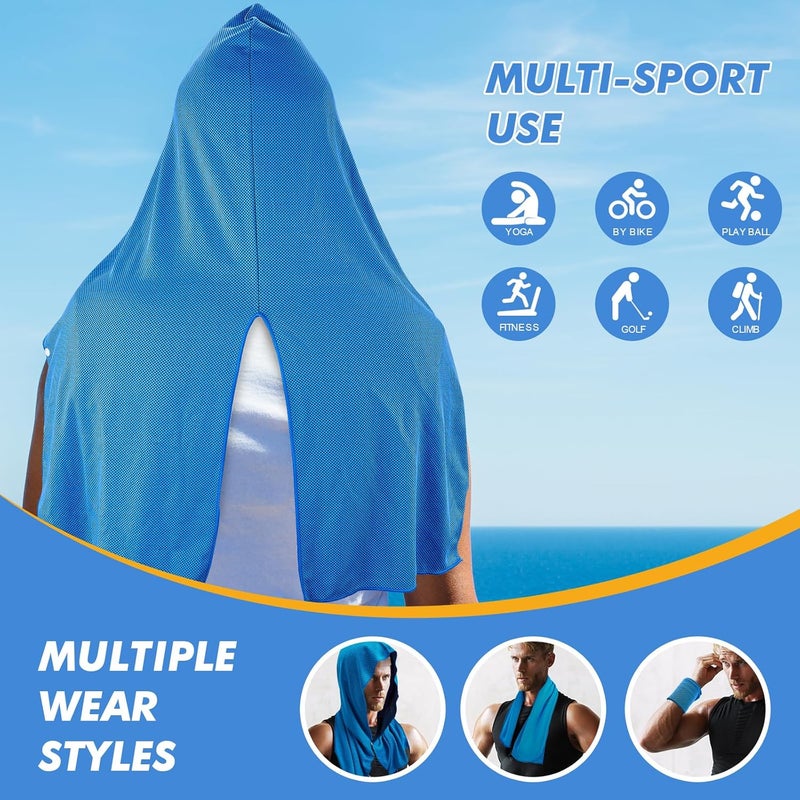 CASITE Cooling Hoodie Towels, Instant Cooling Towels for Neck and Face, UPF 50 Sun Protection, Ice Towel for Hot Weather, Head Towel for Sports, Camping, Cycling & More Activities - Image 5